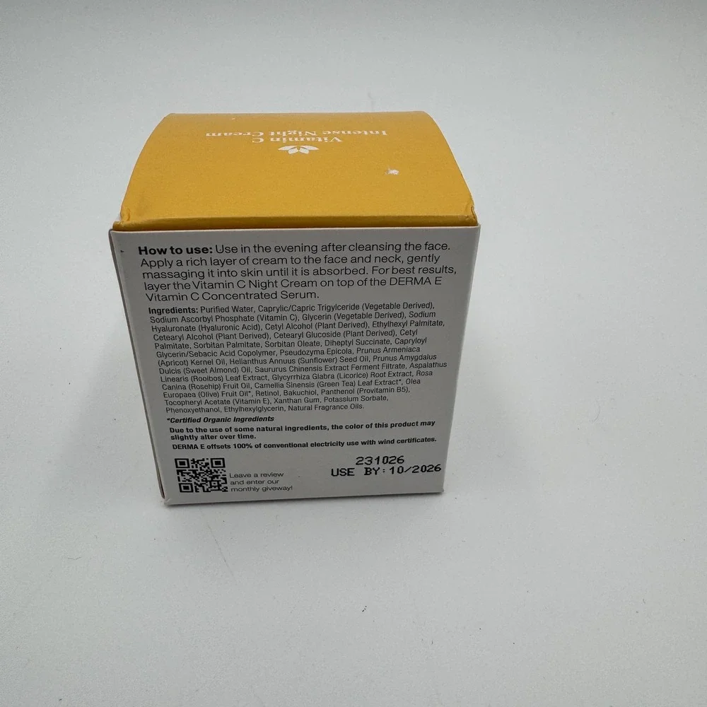 Derma E Vitamin C Intense Night Cream 2oz NIB